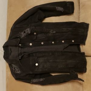Missguided black denim jacket size 2